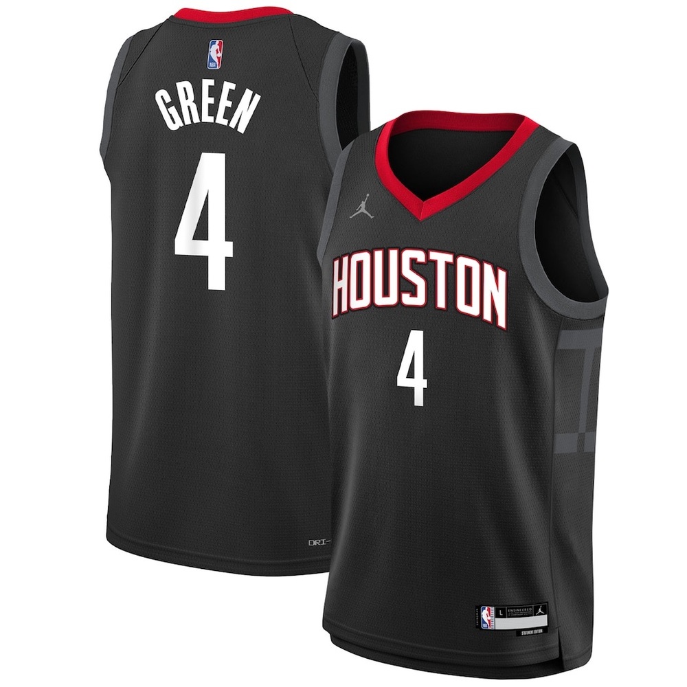 Houston Rockets Jalen Green Jordan Brand Black Swingman Jersey Youth S (8 years)